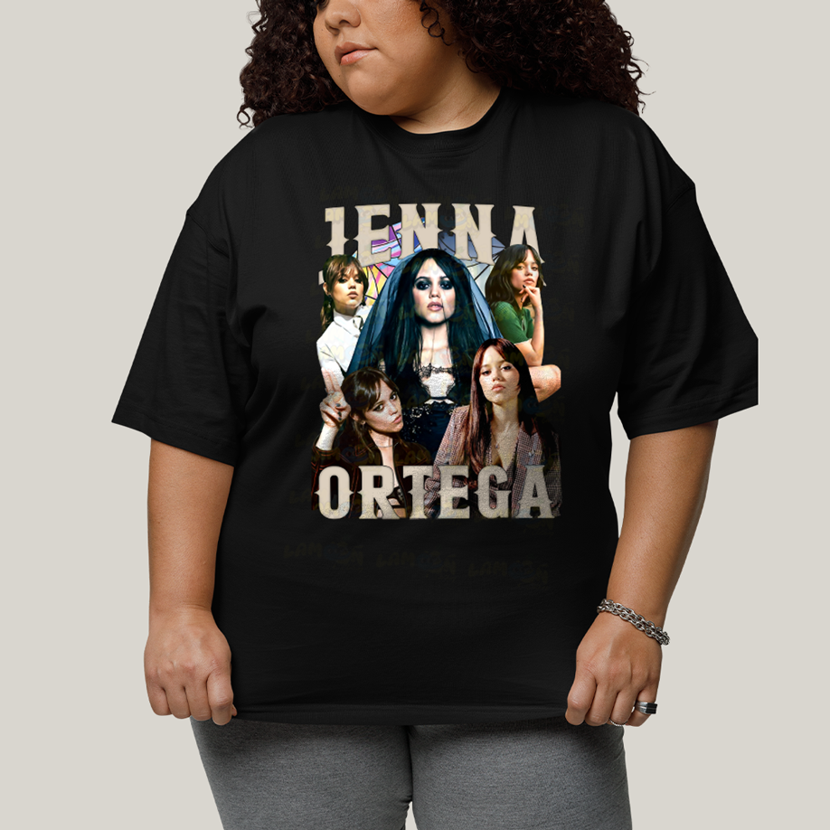 Camiseta Plus Size Algodão Unissex T shirt Wandinha Jenna Ortega Atriz