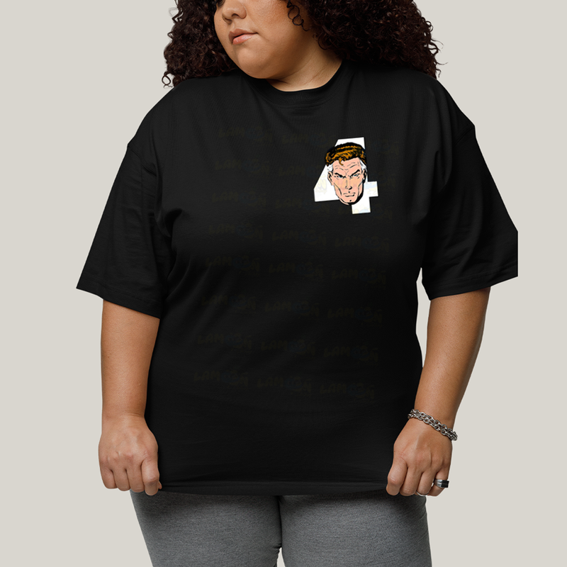 Camiseta Plus Size Algodão Unissex T shirt Quarteto Fantástico Logo Sr Fantástico