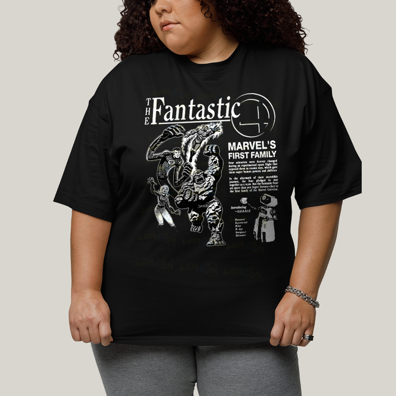 Camiseta Plus Size Algodão Unissex T shirt The Fantastic Four First Family