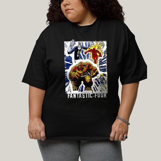 Camiseta Plus Size Algodão Unissex T shirt Quarteto Fantástico Era de Prata 1