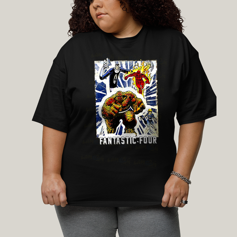 Camiseta Plus Size Algodão Unissex T shirt Quarteto Fantástico Era de Prata 1