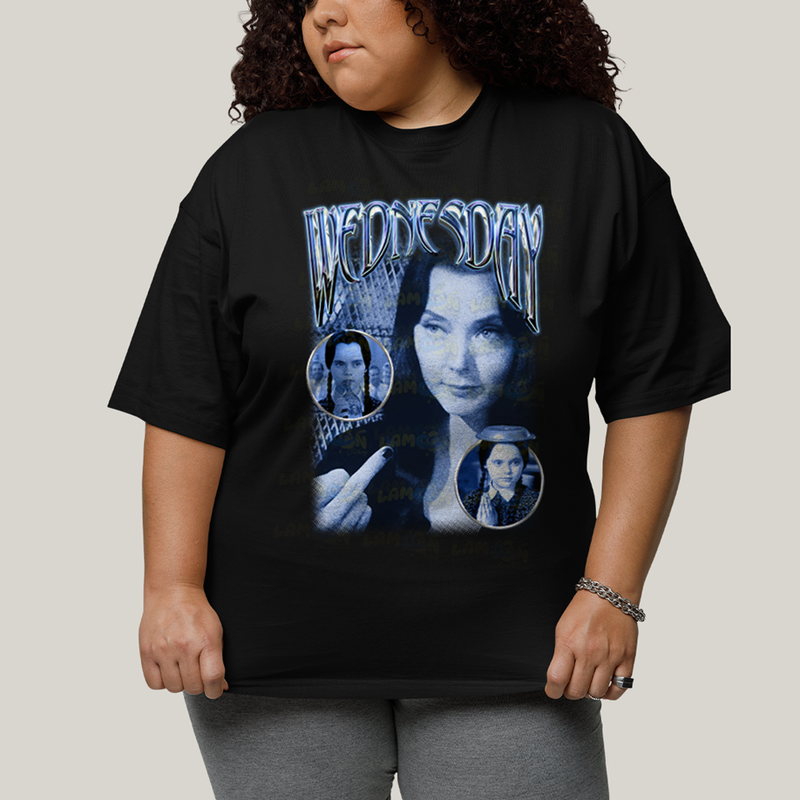Camiseta Plus Size Algodão Unissex T shirt Wandinha Retrô