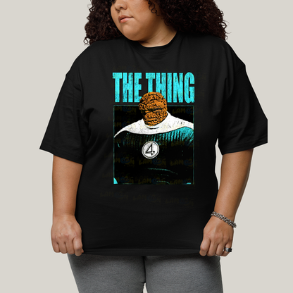 Camiseta Plus Size Algodão Unissex T shirt Quarteto Fantástico Primeiros Passos The Thing O Coisa