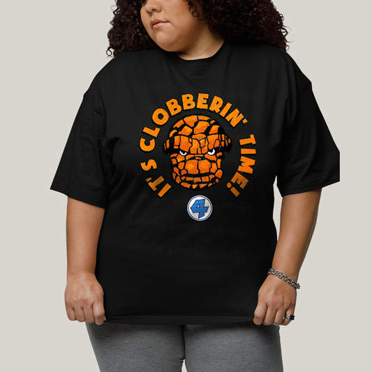 Camiseta Plus Size Algodão Unissex T shirt Quarteto Fantástico O Coisa Tá na Hora do Pau 1