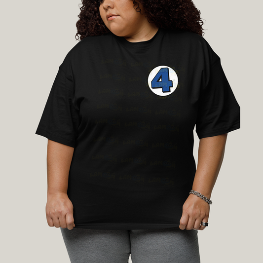 Camiseta Plus Size Algodão Unissex T shirt Quarteto Fantástico Logo Clássica