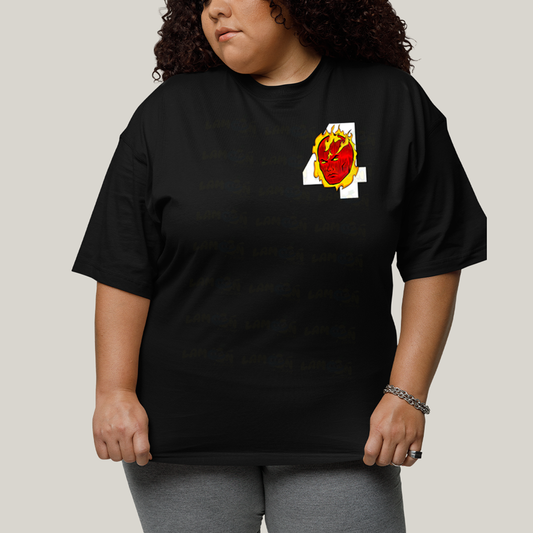 Camiseta Plus Size Algodão Unissex T shirt Quarteto Fantástico Logo Tocha Humana