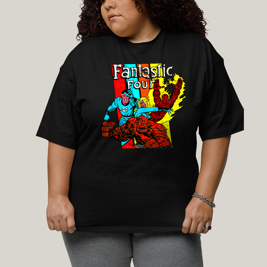 Camiseta Plus Size Algodão Unissex T shirt Quarteto Fantástico Era de Prata 2