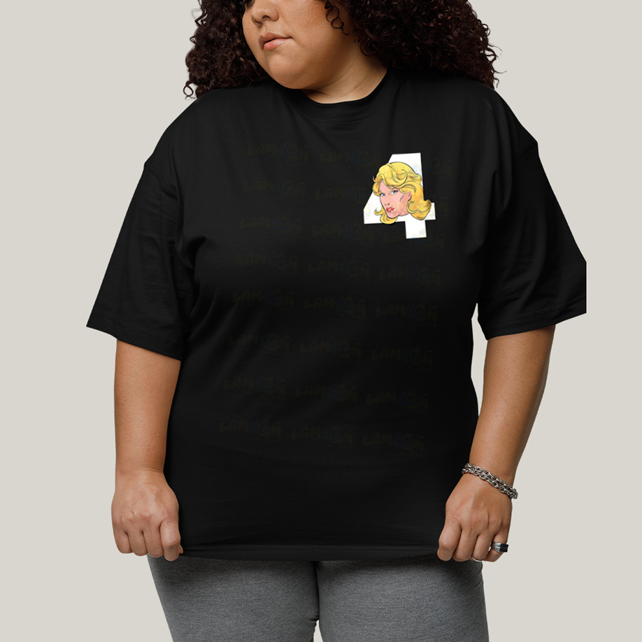 Camiseta Plus Size Algodão Unissex T shirt Quarteto Fantástico Logo Mulher Invisivel