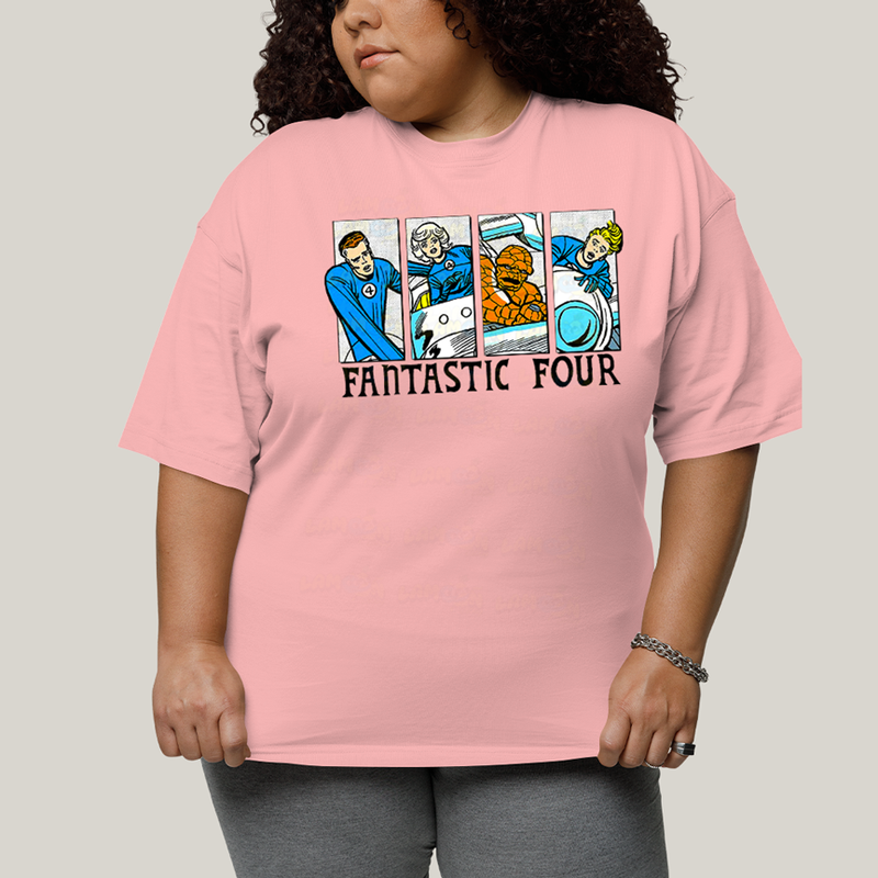 Camiseta Plus Size Algodão Unissex T shirt Quarteto Fantástico Era de Prata