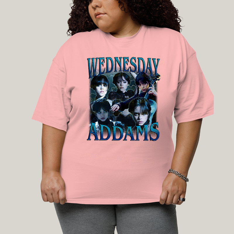 Camiseta Plus Size Algodão Unissex T shirt Wandinha Wednesday Adams