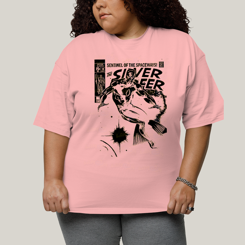 Camiseta Plus Size Algodão Unissex T shirt Quarteto Fantástico O Surfista Prateado