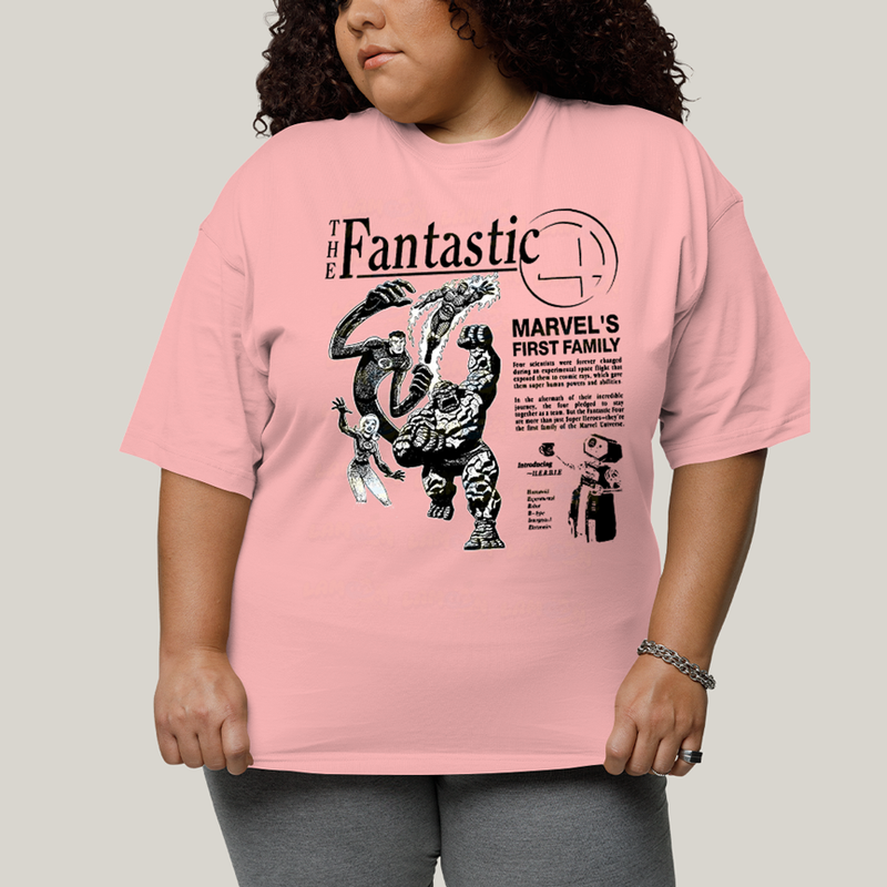 Camiseta Plus Size Algodão Unissex T shirt The Fantastic Four First Family