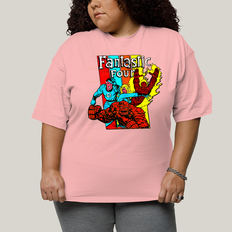 Camiseta Plus Size Algodão Unissex T shirt Quarteto Fantástico Era de Prata 2