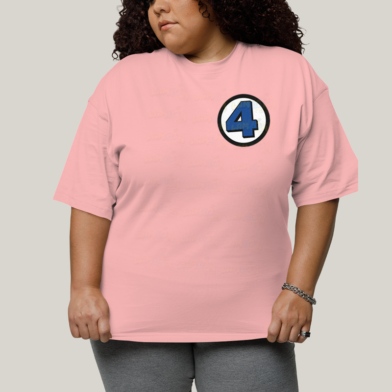 Camiseta Plus Size Algodão Unissex T shirt Quarteto Fantástico Logo Clássica