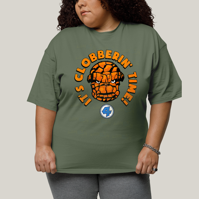 Camiseta Plus Size Algodão Unissex T shirt Quarteto Fantástico O Coisa Tá na Hora do Pau 1