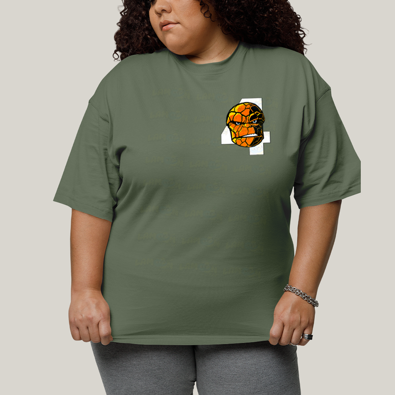 Camiseta Plus Size Algodão Unissex T shirt Quarteto Fantástico Logo Coisa