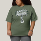 Camiseta Plus Size Algodão Unissex T shirt Surfista Prateado Retrô