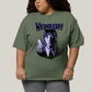 Camiseta Plus Size Algodão Unissex T shirt Wandinha Roxo Wednesday