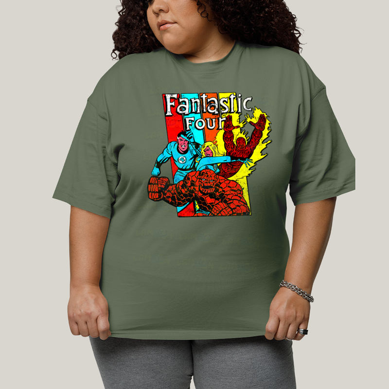 Camiseta Plus Size Algodão Unissex T shirt Quarteto Fantástico Era de Prata 2