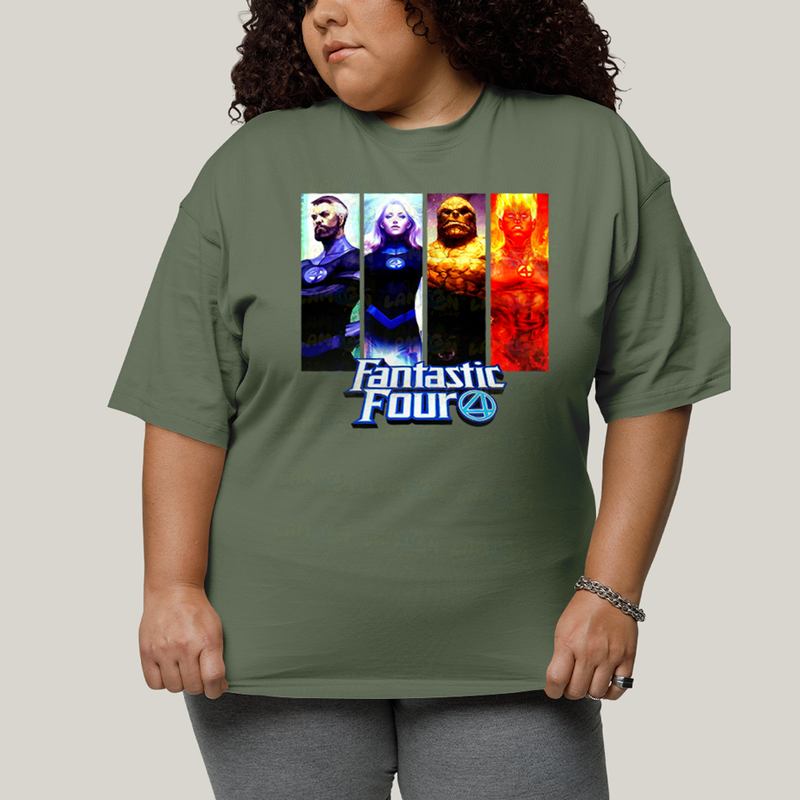 Camiseta Plus Size Algodão Unissex T shirt Quarteto Fantástico Fantastic Four 4