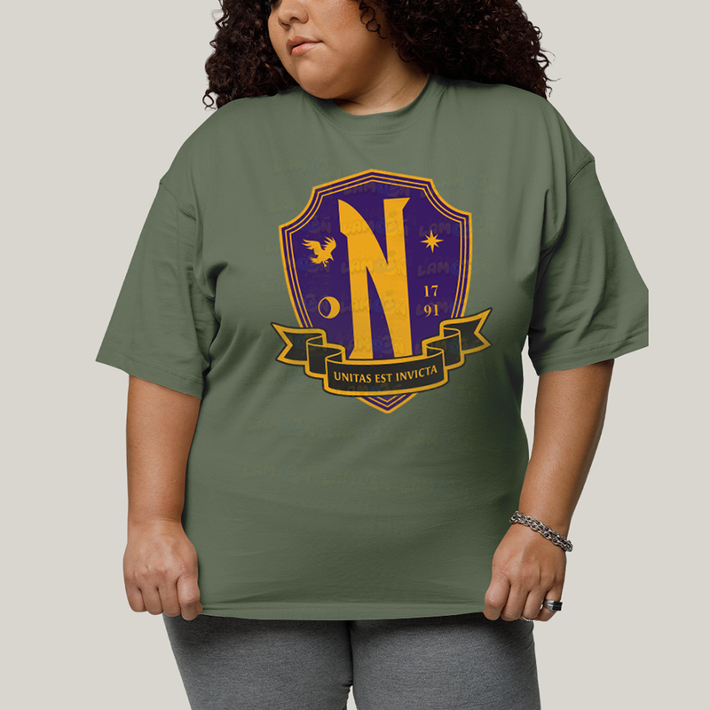 Camiseta Plus Size Algodão Unissex T shirt Wandinha Unitas Est Invicta