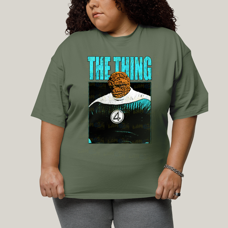 Camiseta Plus Size Algodão Unissex T shirt Quarteto Fantástico Primeiros Passos The Thing O Coisa