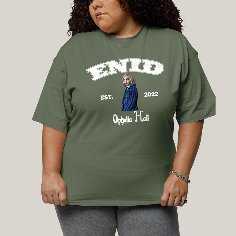 Camiseta Plus Size Algodão Unissex T shirt Wandinha Enid Est 2022