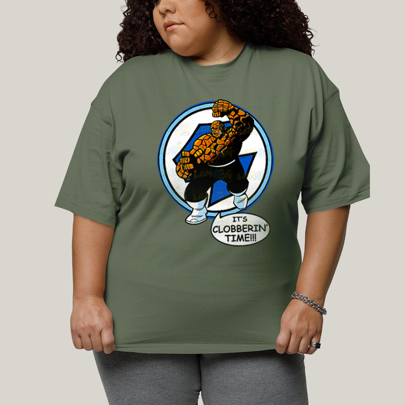 Camiseta Plus Size Algodão Unissex T shirt Quarteto Fantástico O Coisa Tá na Hora do Pau