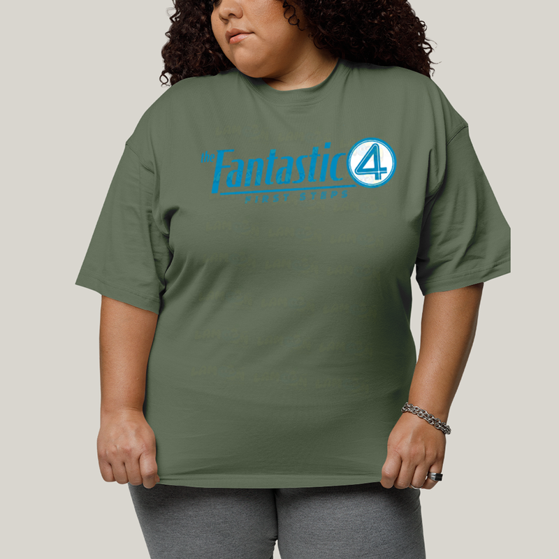 Camiseta Plus Size Algodão Unissex T shirt The Fantastic Four First Steps