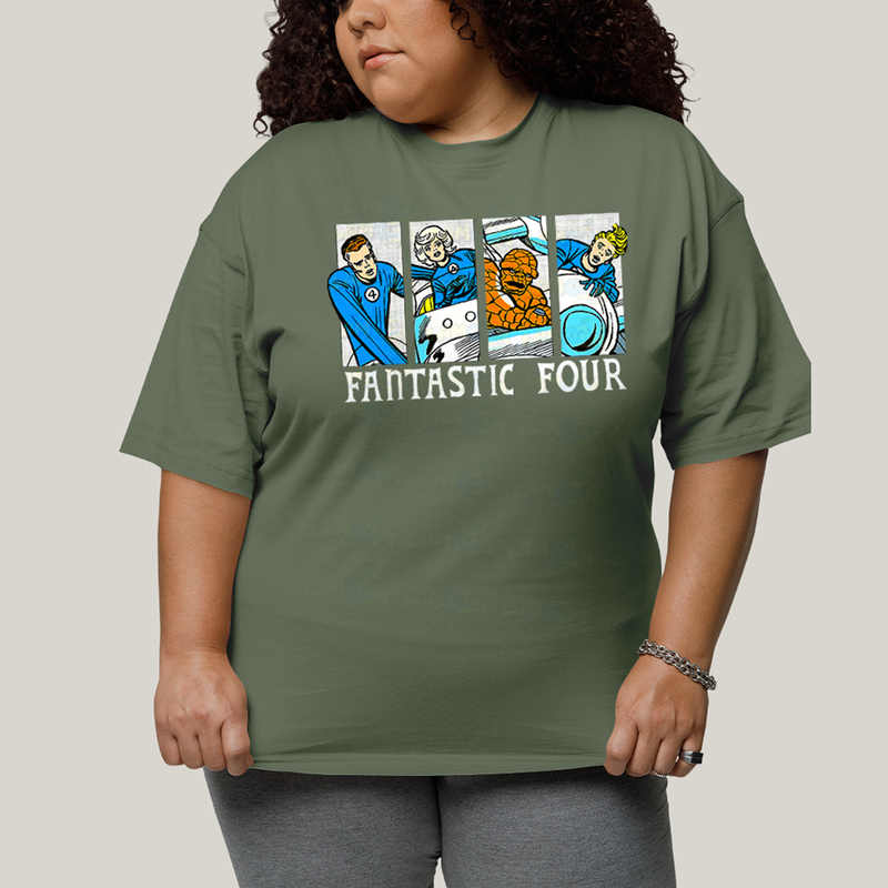 Camiseta Plus Size Algodão Unissex T shirt Quarteto Fantástico Era de Prata