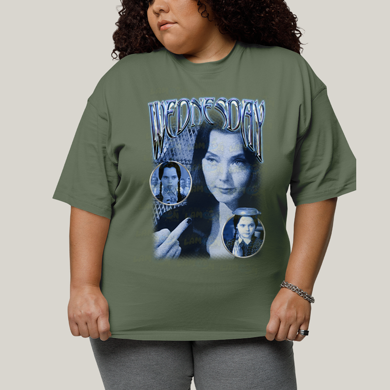 Camiseta Plus Size Algodão Unissex T shirt Wandinha Retrô
