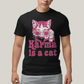Camiseta Algodão Unissex T shirt Karma Is a Cat Pink