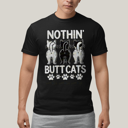 Camiseta Algodão Unissex T shirt Gatinhos Nothin Butt Cats