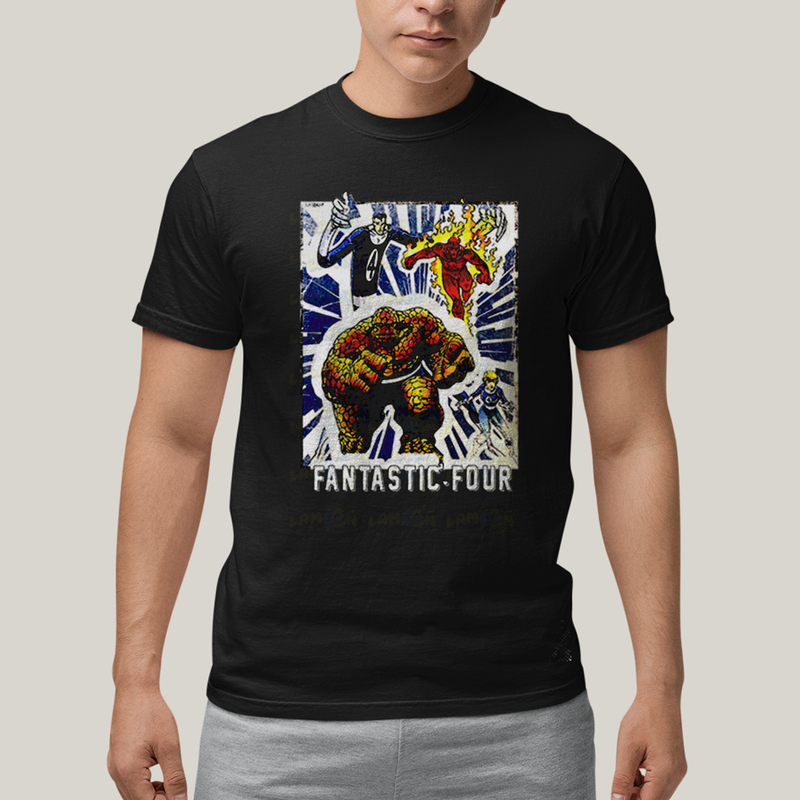 Camiseta Algodão Unissex T shirt Quarteto Fantástico Era de Prata 1
