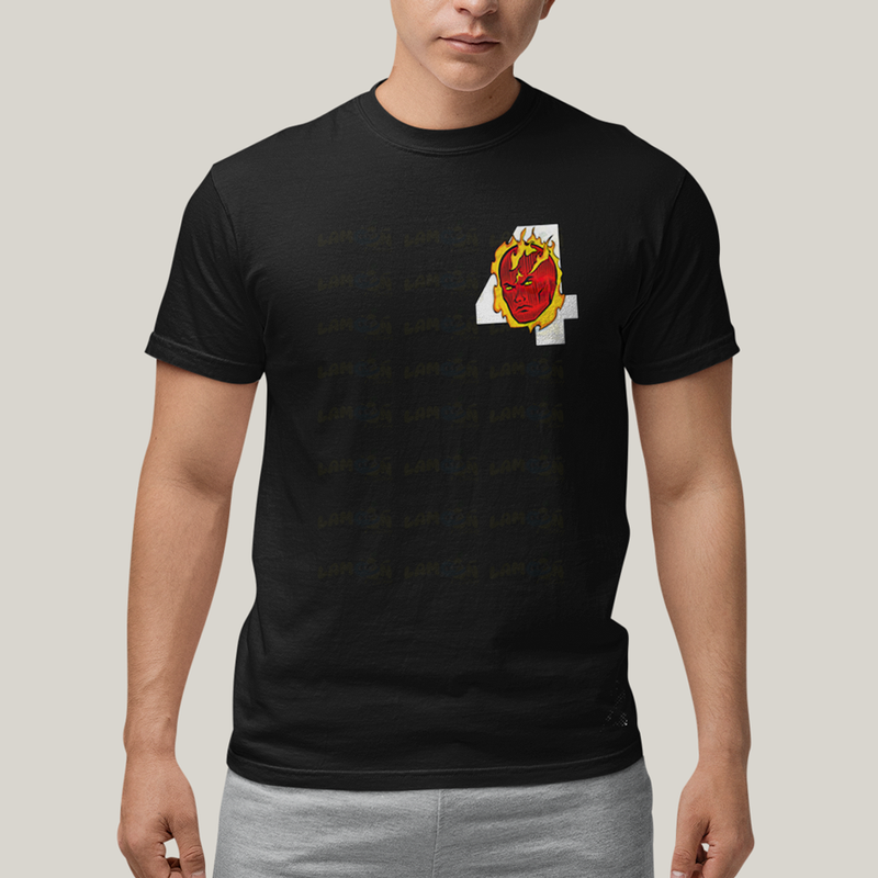 Camiseta Algodão Unissex T shirt Quarteto Fantástico Logo Tocha Humana