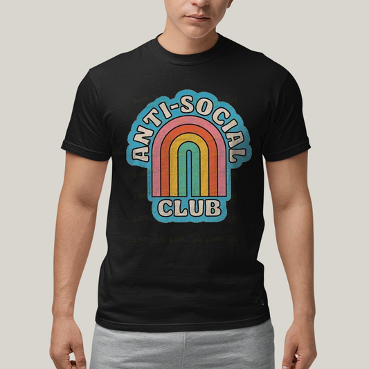 Camiseta Algodão Unissex T shirt Anti Social Club Arco Iris