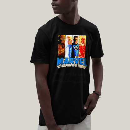 Camiseta Algodão Unissex T shirt Quarteto Fantástico Marvell Retrô