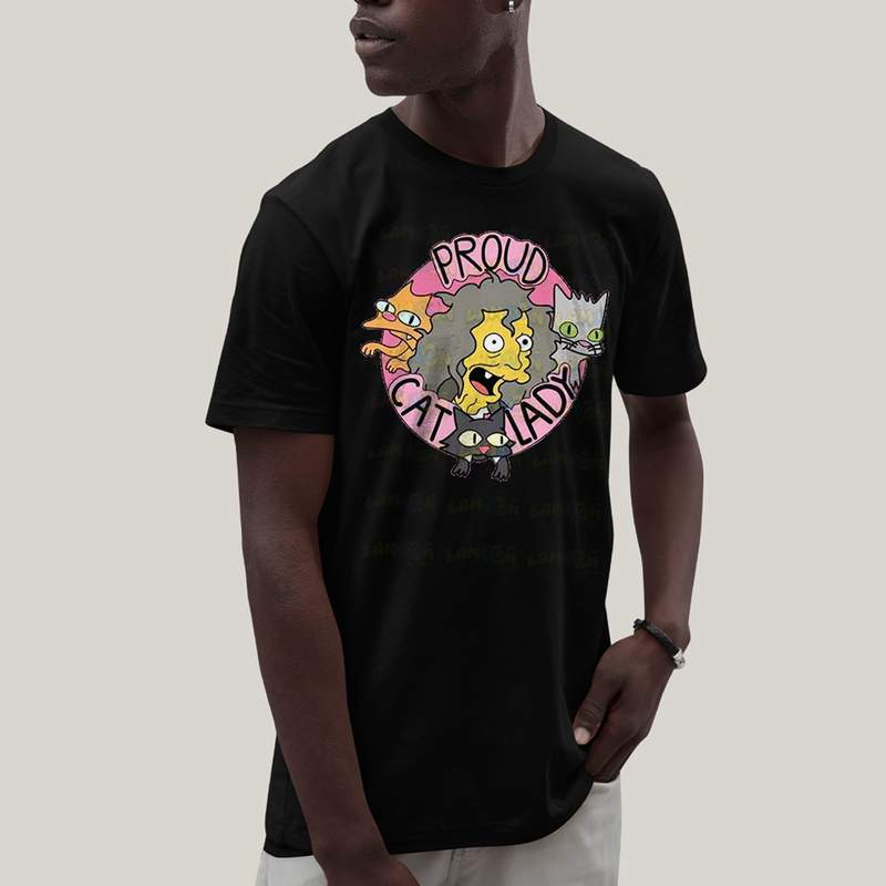 Camiseta Algodão Unissex T shirt Simpsons Proud Cat Lady