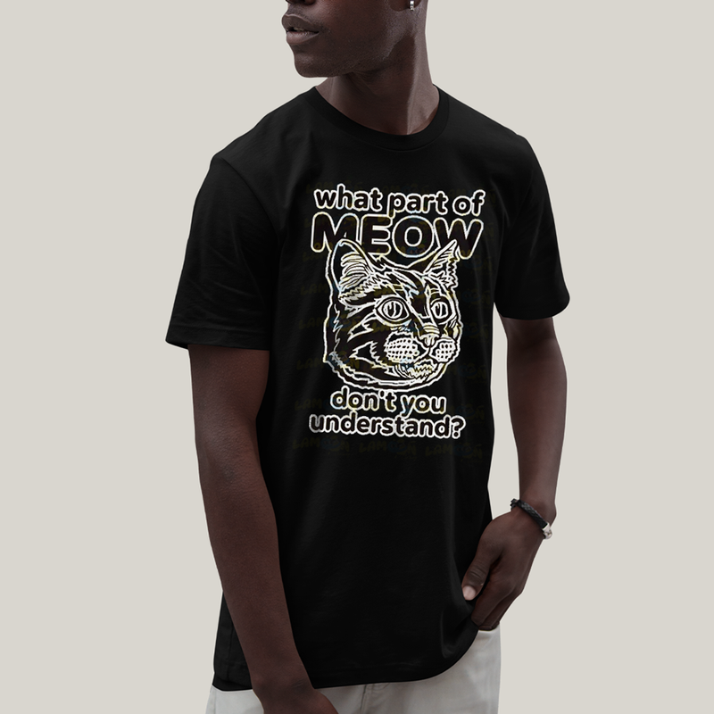 Camiseta Algodão Unissex T shirt Gato Que Parte do Miado Você Não Entendeu