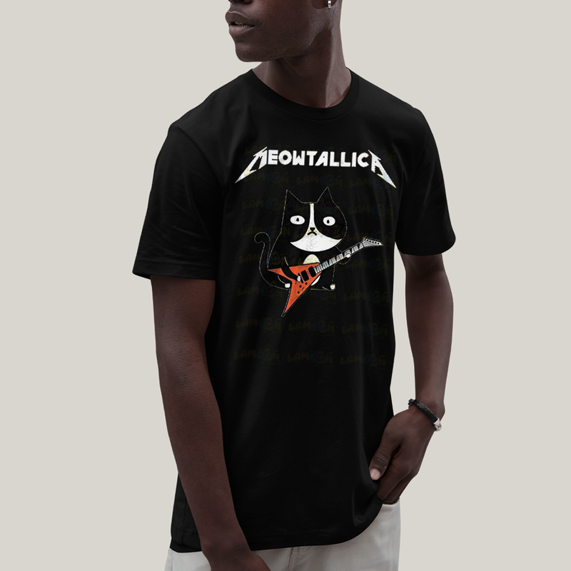 Camiseta Algodão Unissex T shirt Gatinho Meowtallica