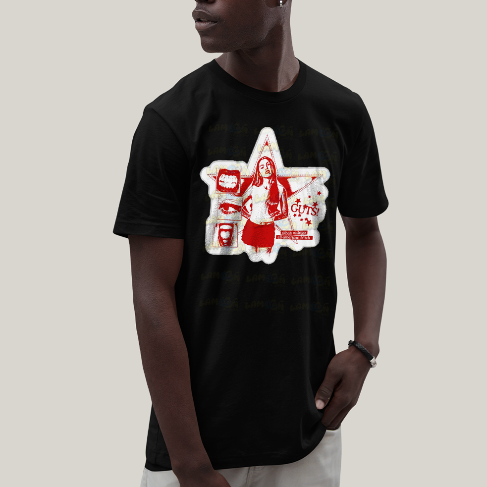 Camiseta Algodão Unissex T shirt Olivia Rodrigo Guts Star