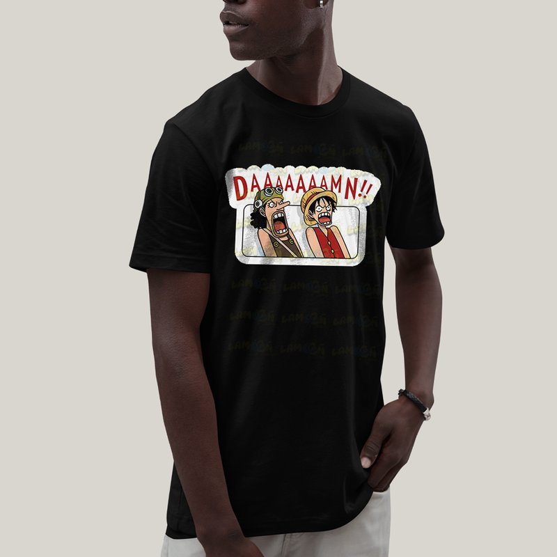 Camiseta Algodão Unissex T shirt Luffy One Piece Anime Damn