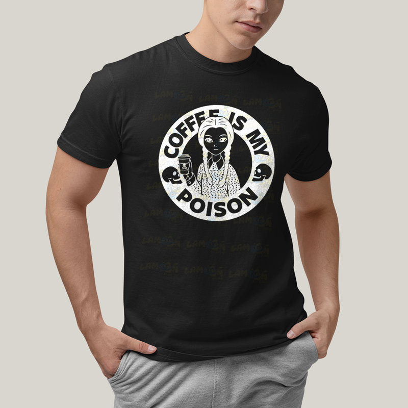 Camiseta Algodão Unissex T shirt Wandinha Café é Meu Veneno