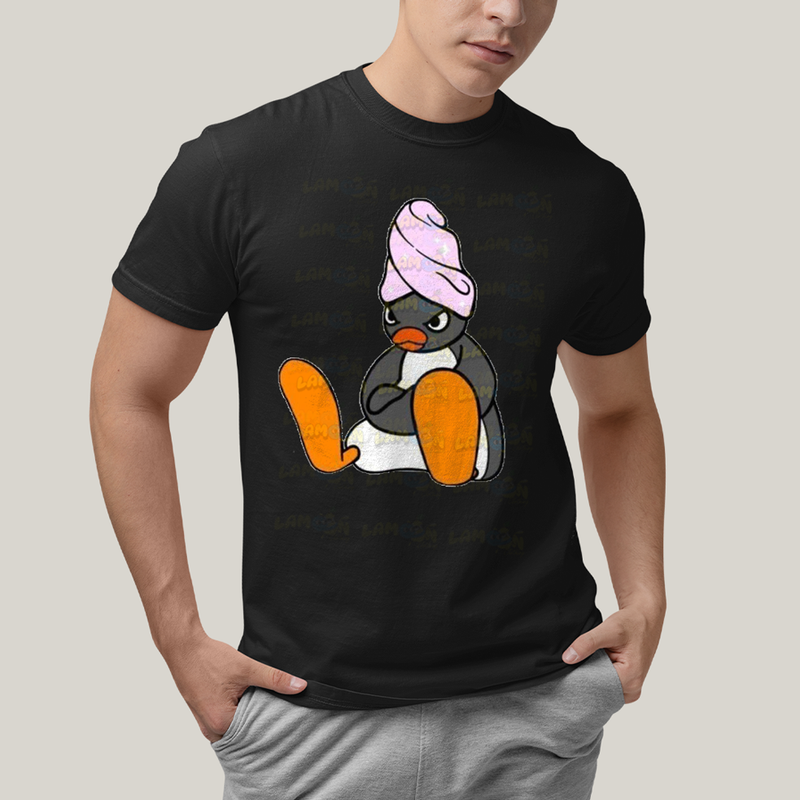 Camiseta Algodão Unissex T shirt Pinguim Bravo