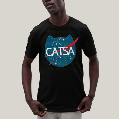 Camiseta Algodão Unissex T shirt Gato Nasa Catsa
