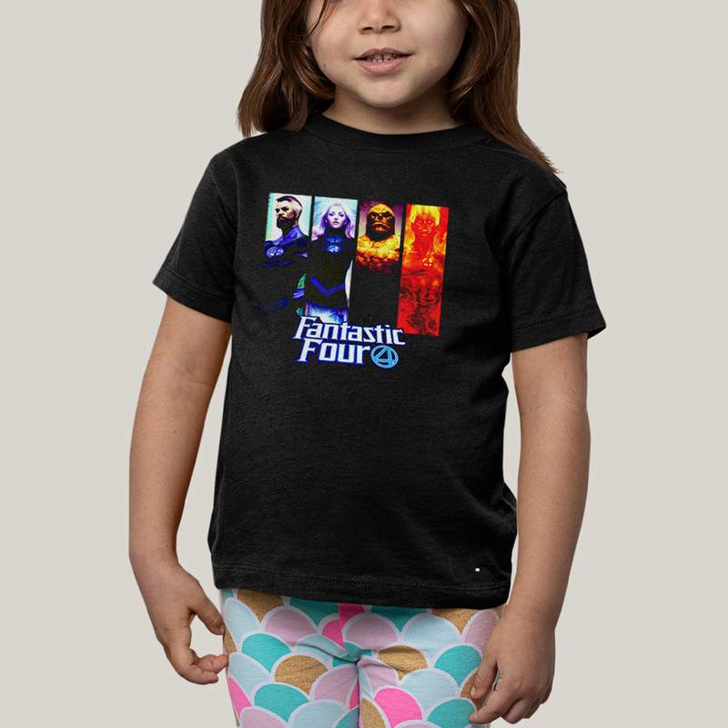 Camiseta Infantil Algodão Unissex T shirt Quarteto Fantástico Fantastic Four 4