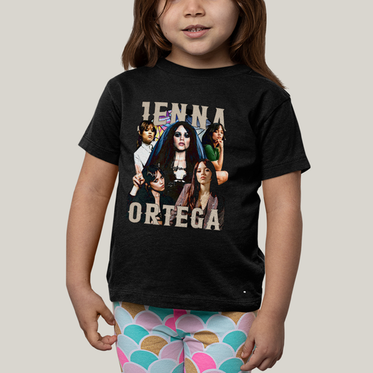 Camiseta Infantil Algodão Unissex T shirt Wandinha Jenna Ortega Atriz