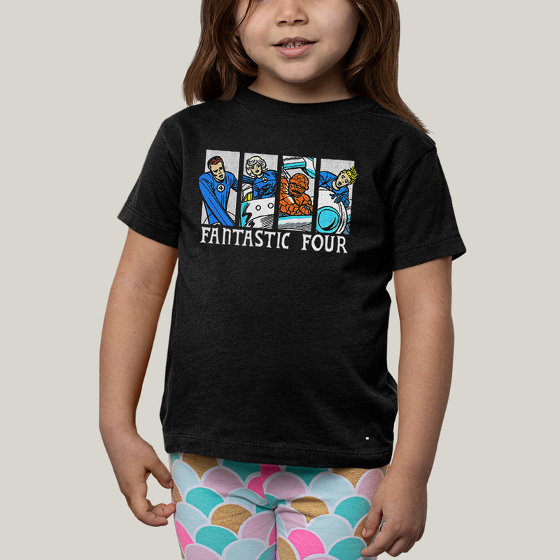 Camiseta Infantil Algodão Unissex T shirt Quarteto Fantástico Era de Prata