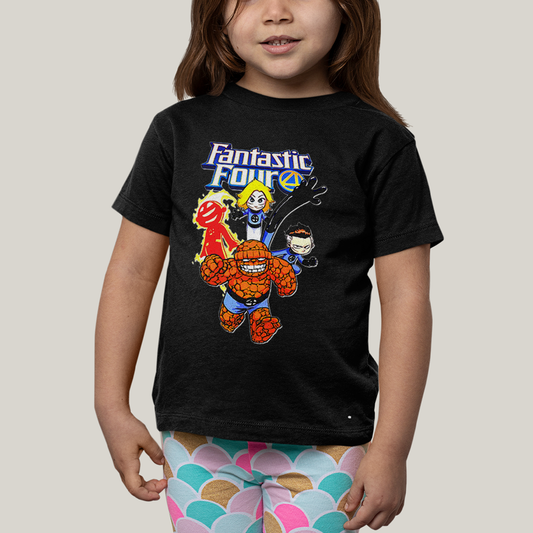 Camiseta Infantil Algodão Unissex T shirt Quarteto Fantástico Infantil