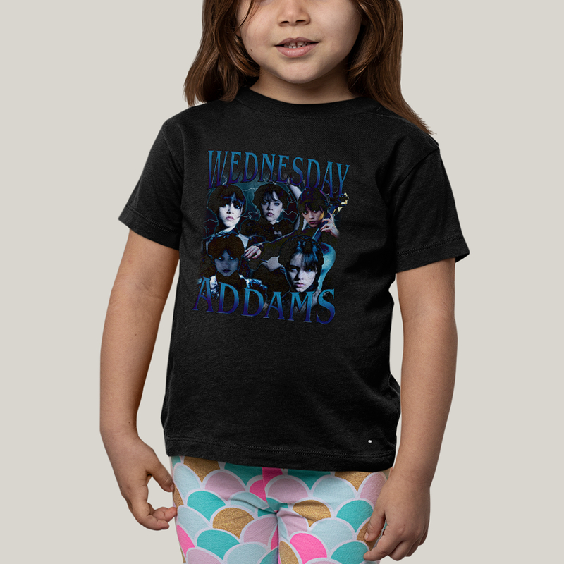 Camiseta Infantil Algodão Unissex T shirt Wandinha Wednesday Adams